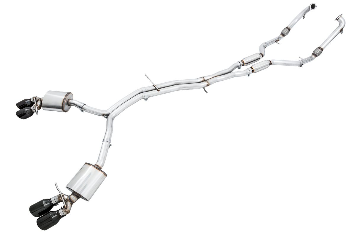 AWE Touring Edition Exhaust for Audi B9 S4 - Diamond Black 102mm Tips - Apollo Off-Road
