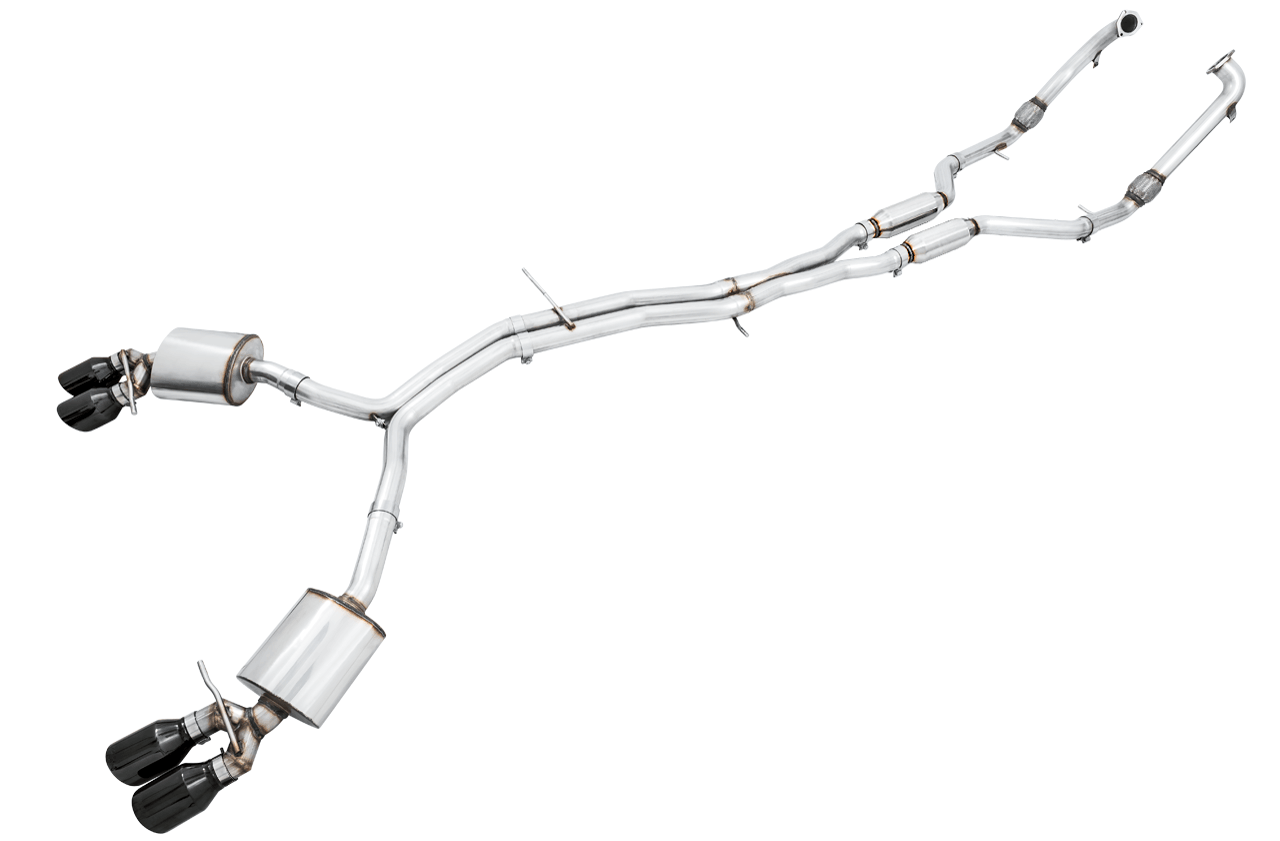 AWE Touring Edition Exhaust for Audi B9 S5 Coupe - Diamond Black 102mm Tips - Apollo Off-Road
