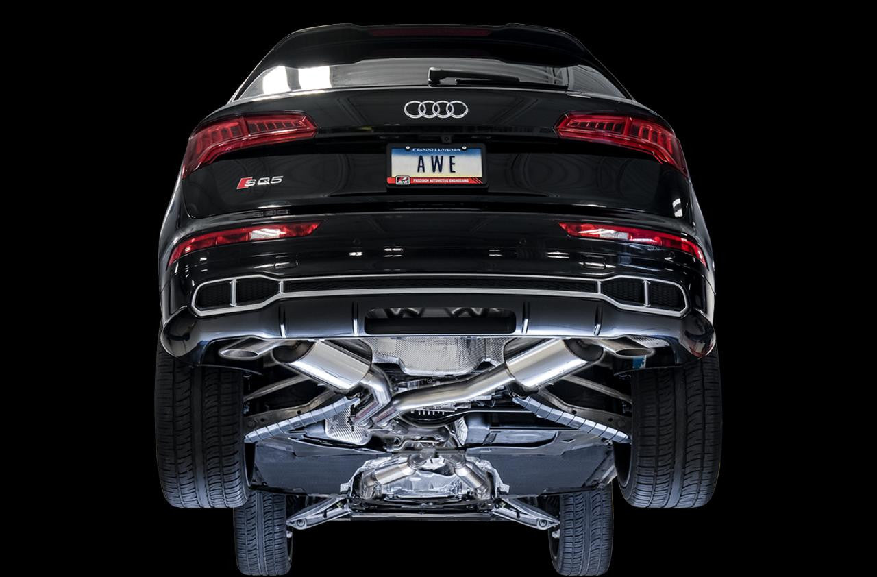 AWE Touring Edition Exhaust for Audi B9 SQ5 - Resonated - No Tips (Turn Downs) - Apollo Off-Road