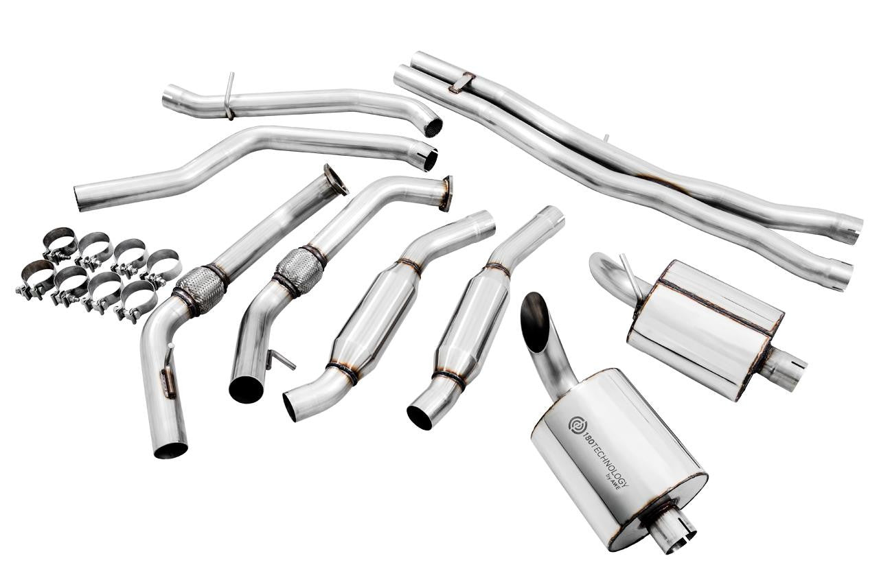 AWE Touring Edition Exhaust for Audi B9 SQ5 - Resonated - No Tips (Turn Downs) - Apollo Off-Road