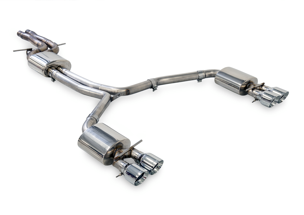 AWE Touring Edition Exhaust for Audi C7.5 A6 3.0T - Quad Outlet, Chrome Silver Tips - Apollo Off-Road
