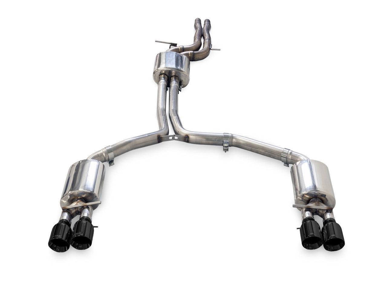 AWE Touring Edition Exhaust for Audi C7.5 A6 3.0T - Quad Outlet, Diamond Black Tips - Apollo Off-Road