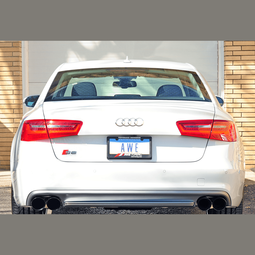 AWE Touring Edition Exhaust for Audi C7 S6 4.0T - Diamond Black Tips - Apollo Off-Road