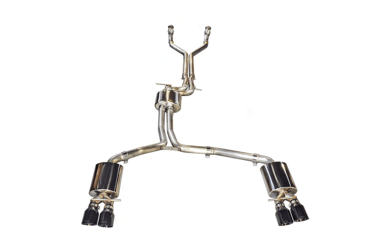 AWE Touring Edition Exhaust for Audi C7 S7 4.0T - Diamond Black Tips - Apollo Off-Road