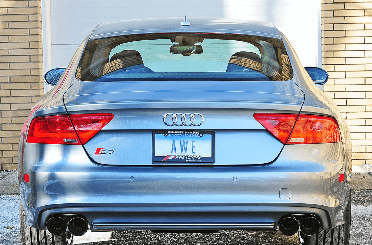 AWE Touring Edition Exhaust for Audi C7 S7 4.0T - Diamond Black Tips - Apollo Off-Road