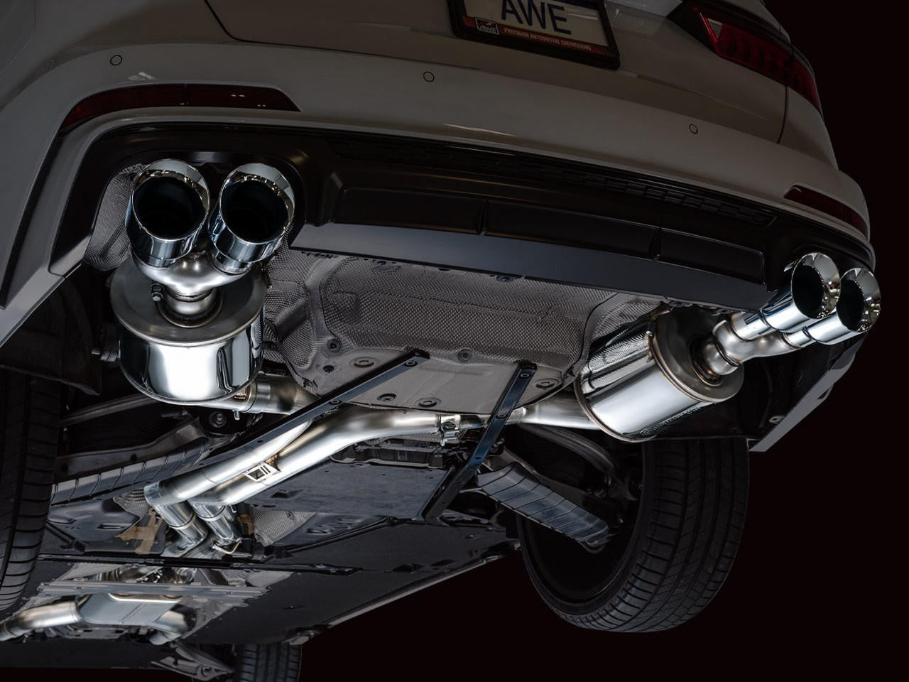 AWE Touring Edition Exhaust for Audi C8 S6-S7 - Chrome Silver Tips - Apollo Off-Road