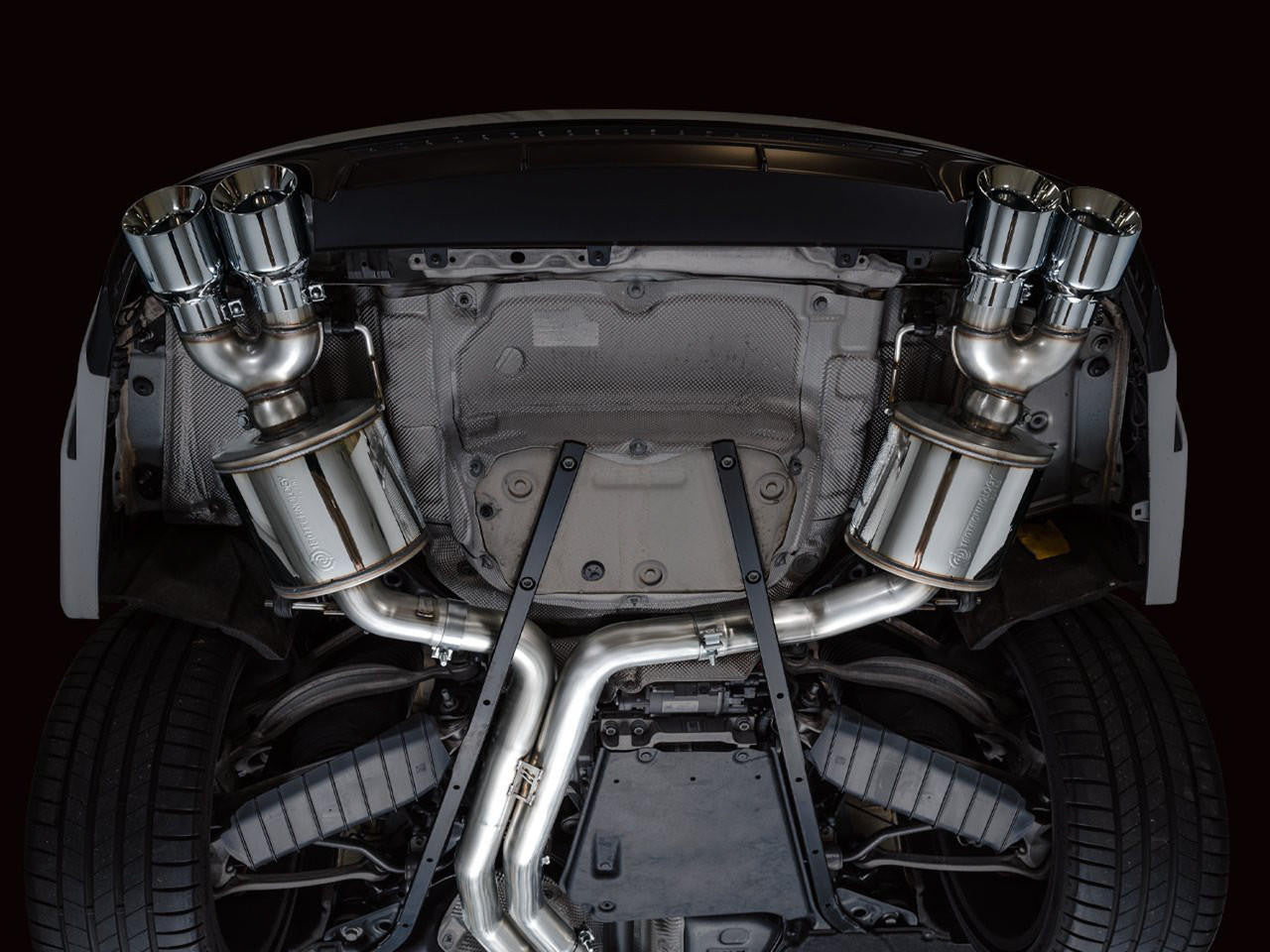 AWE Touring Edition Exhaust for Audi C8 S6-S7 - Chrome Silver Tips - Apollo Off-Road