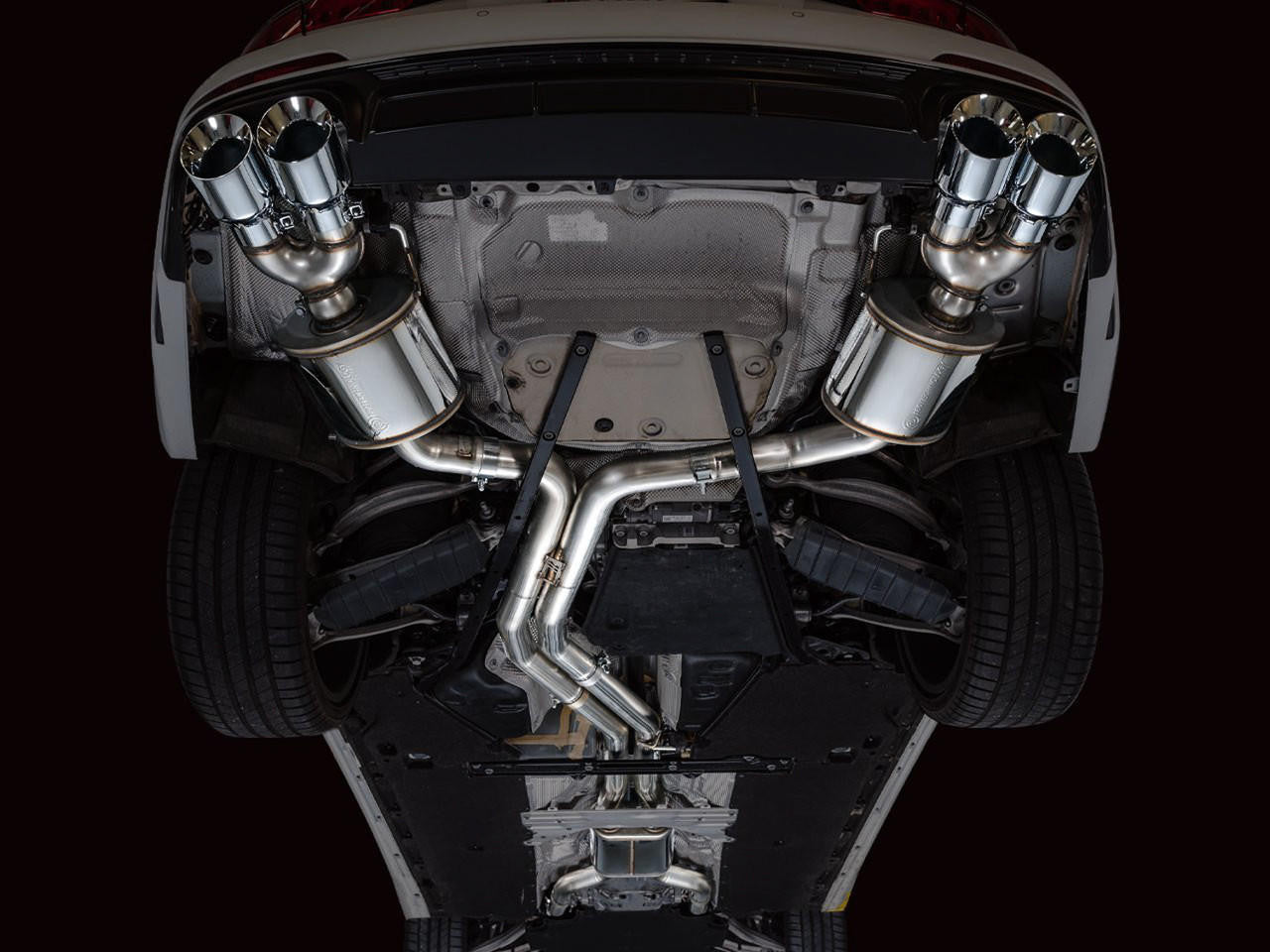 AWE Touring Edition Exhaust for Audi C8 S6-S7 - Chrome Silver Tips - Apollo Off-Road