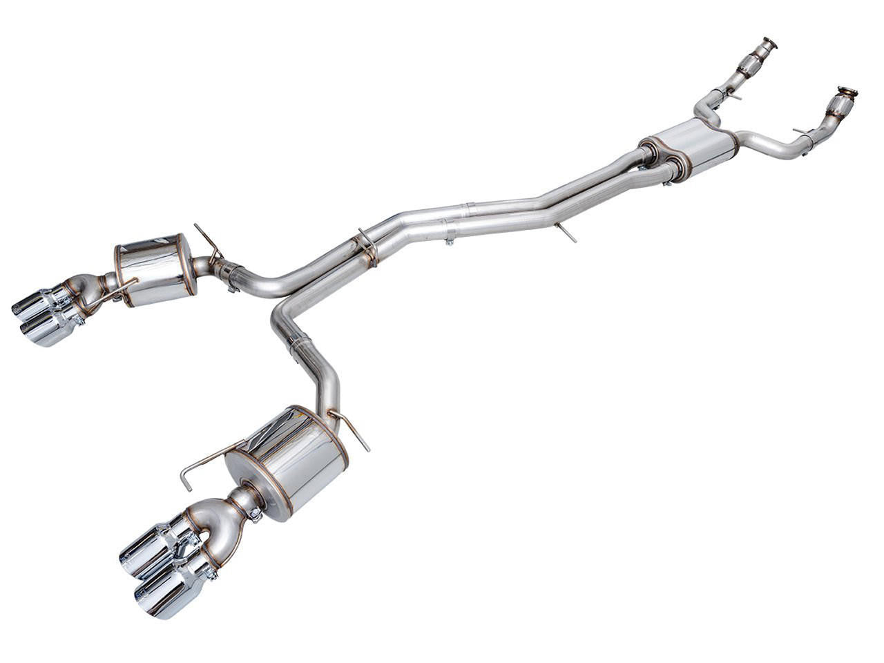 AWE Touring Edition Exhaust for Audi C8 S6-S7 - Chrome Silver Tips - Apollo Off-Road