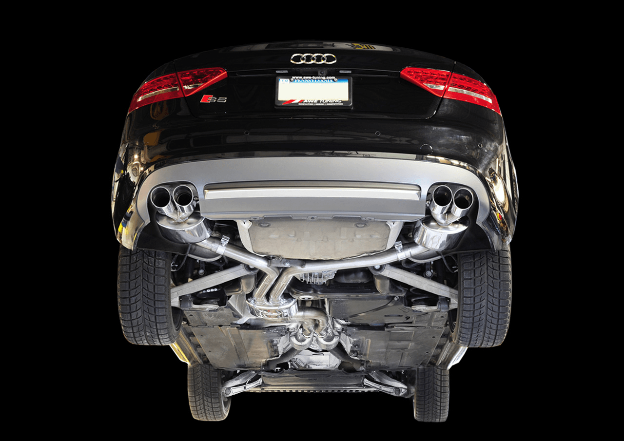 AWE Touring Edition Exhaust for Audi S5 3.0T - Chrome Silver Tips (90mm) - Apollo Off-Road