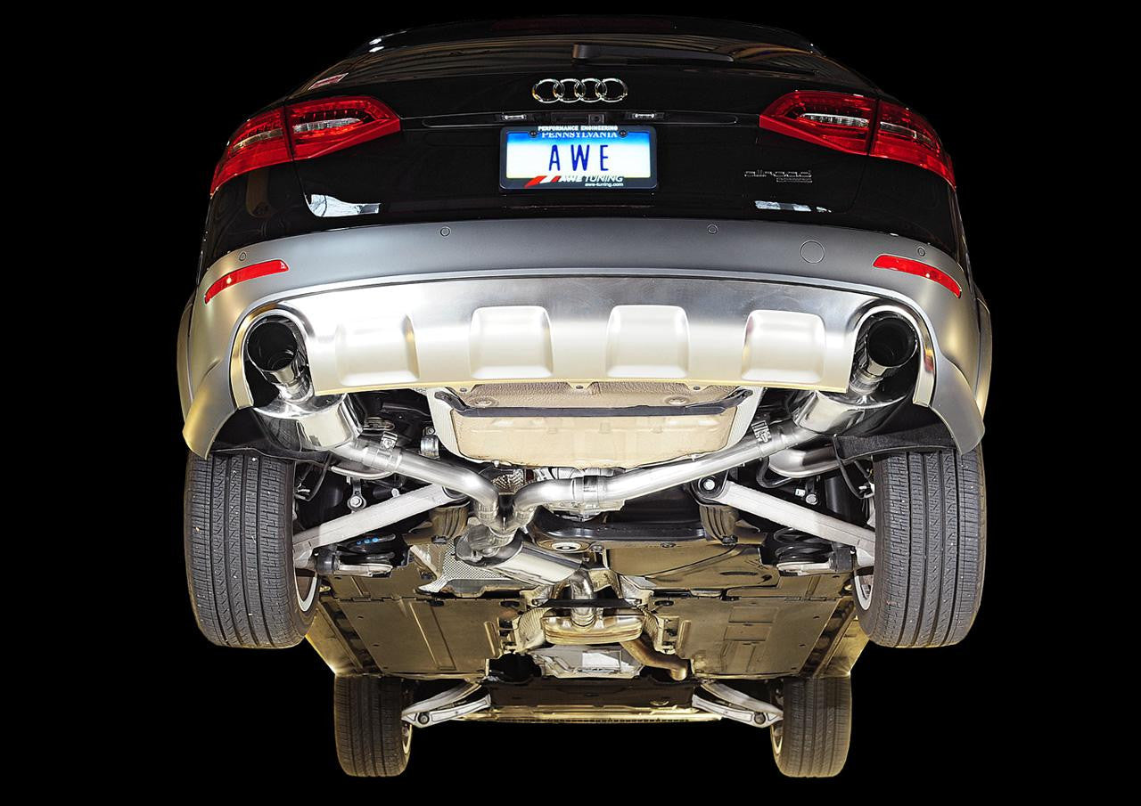 AWE Touring Edition Exhaust for B8.5 Allroad - Dual Outlet, Diamond Black Tips - Apollo Off-Road