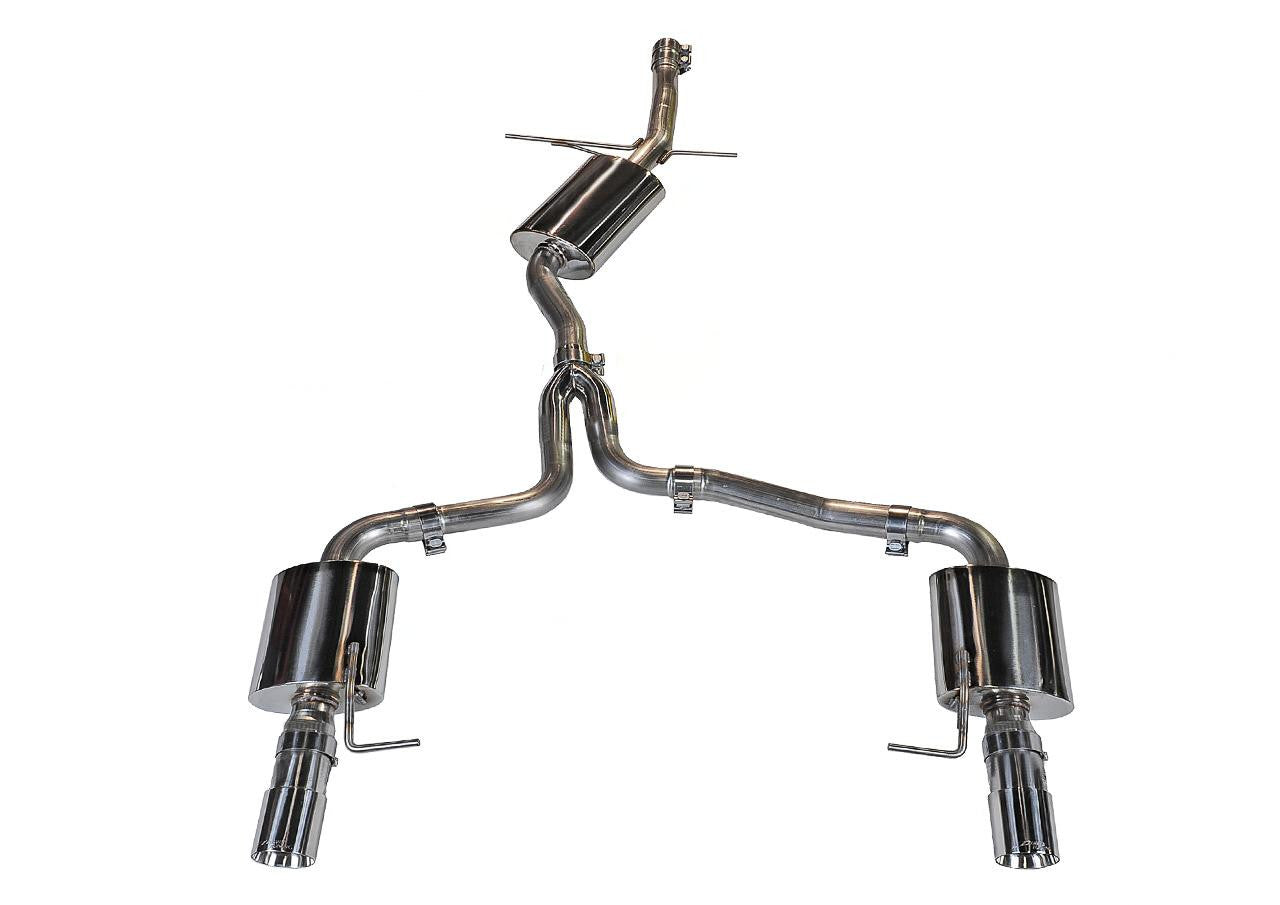 AWE Touring Edition Exhaust for B8 A4 2.0T - Dual Outlet, Chrome Silver Tips - Apollo Off-Road