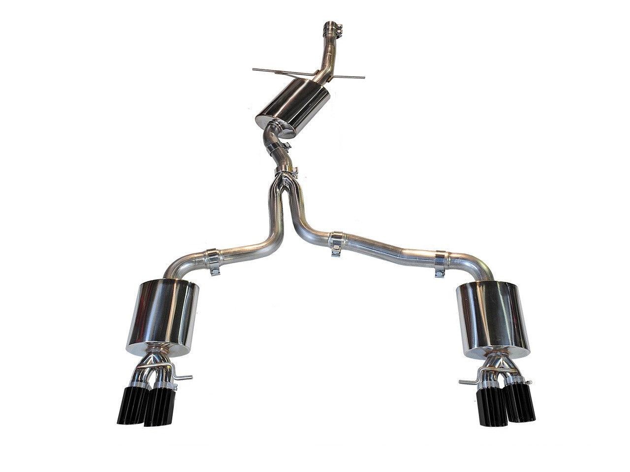 AWE Touring Edition Exhaust for B8 A4 2.0T - Quad Tip, Diamond Black Tips - Apollo Off-Road