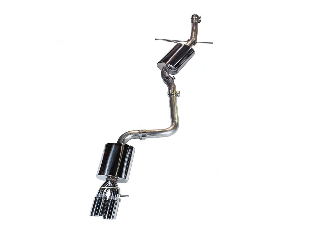 AWE Touring Edition Exhaust for B8 A4 2.0T - Single Side, Chrome Silver Tips - Apollo Off-Road