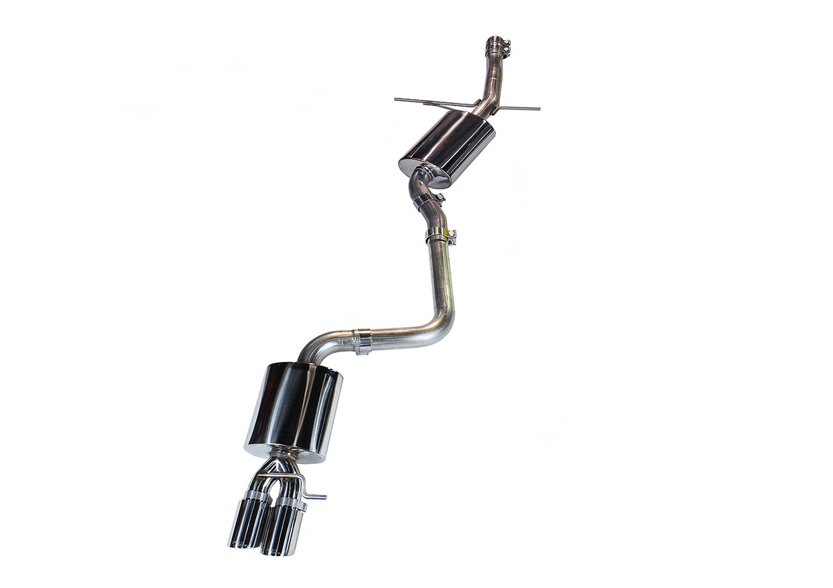AWE Touring Edition Exhaust for B8 A4 2.0T - Single Side, Chrome Silver Tips - Apollo Off-Road