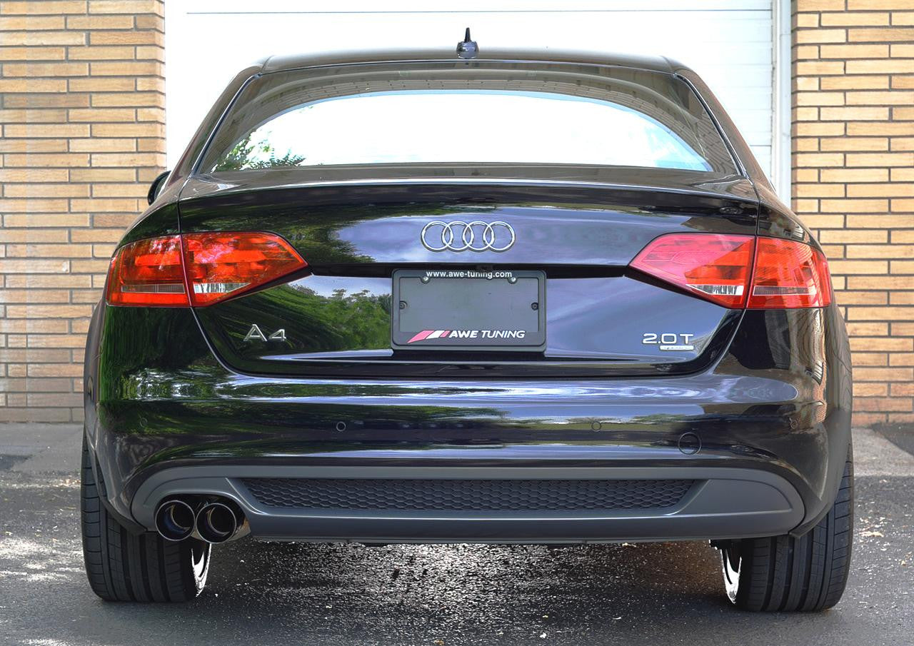 AWE Touring Edition Exhaust for B8 A4 2.0T - Single Side, Diamond Black Tips - Apollo Off-Road