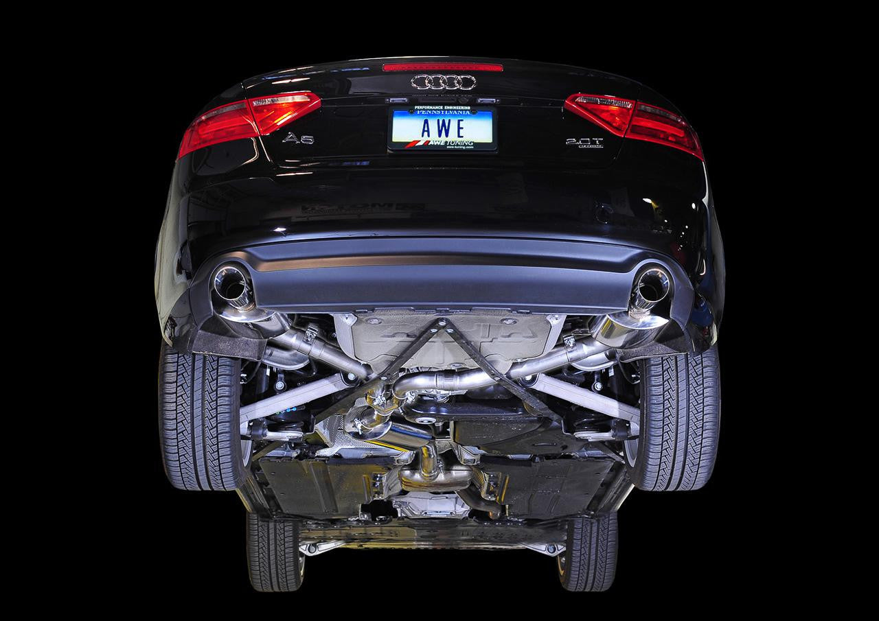 AWE Touring Edition Exhaust for B8 A5 2.0T - Dual Outlet, Chrome Silver Tips - Apollo Off-Road