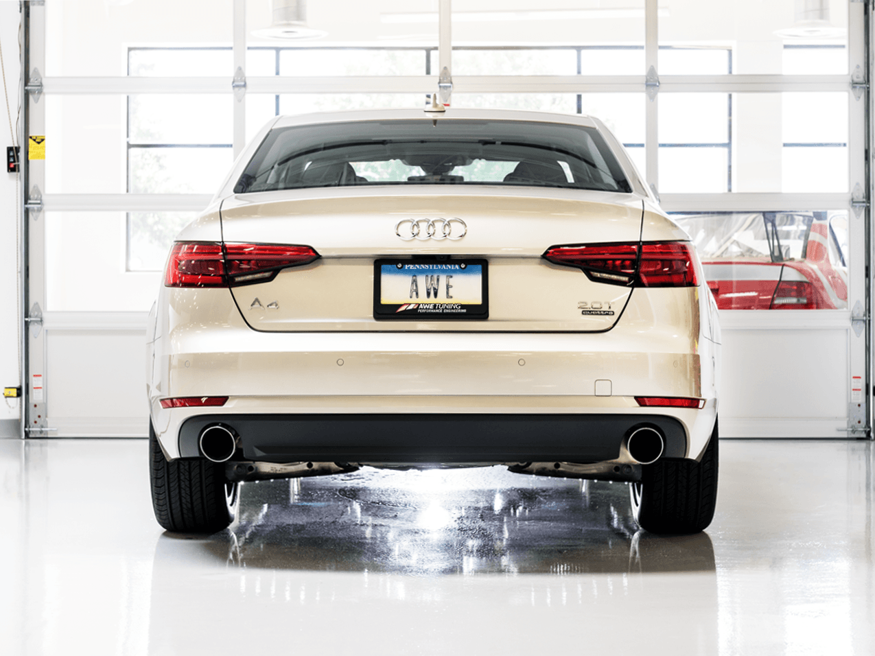 AWE Touring Edition Exhaust for B9 A4, Dual Outlet - Chrome Silver Tips (includes DP) - Apollo Off-Road