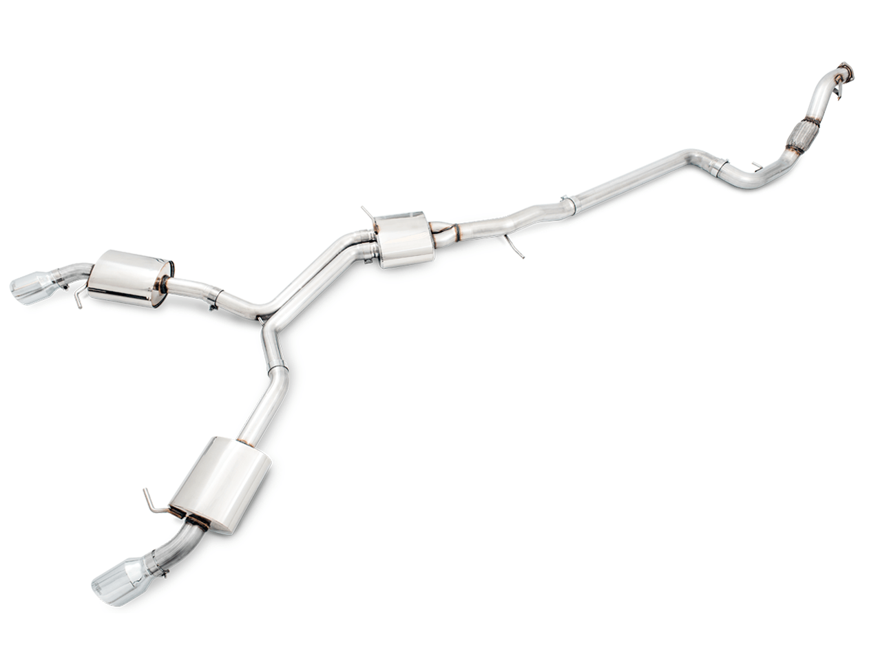 AWE Touring Edition Exhaust for B9 A4, Dual Outlet - Chrome Silver Tips (includes DP) - Apollo Off-Road