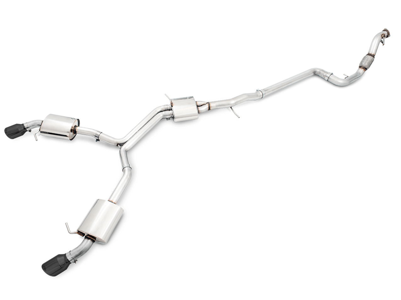 AWE Touring Edition Exhaust for B9 A5, Dual Outlet - Diamond Black Tips (includes DP) - Apollo Off-Road