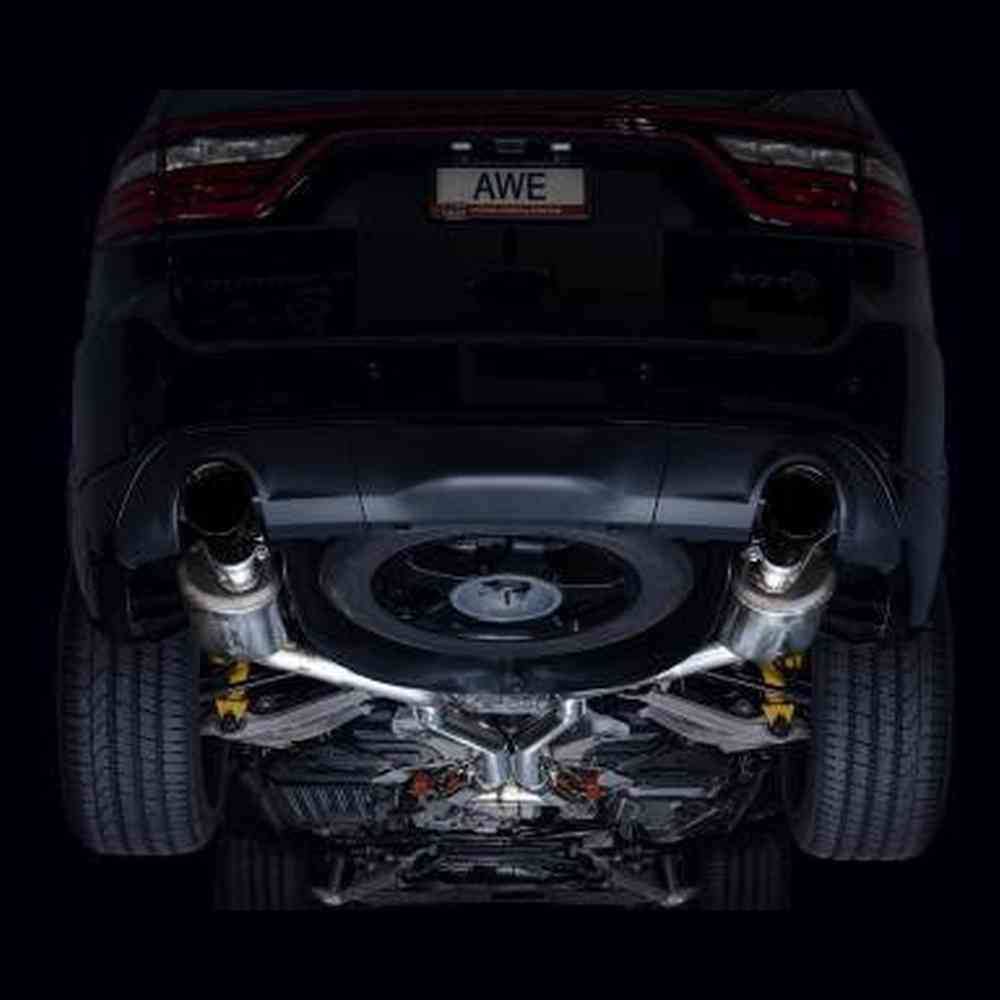 AWE Touring Edition Exhaust for Dodge Durango 6.4 - 6.2 SC - Diamond Black Tips - Apollo Off-Road