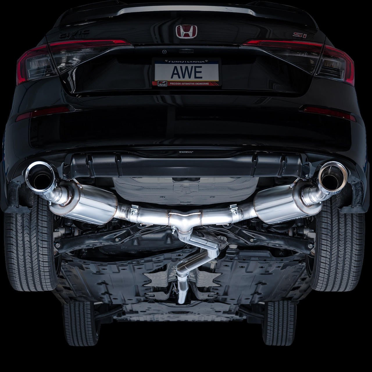 AWE Touring Edition Exhaust for FE1 Civic Si-DE4 Acura Integra - Chrome Silver Tips - Apollo Off-Road