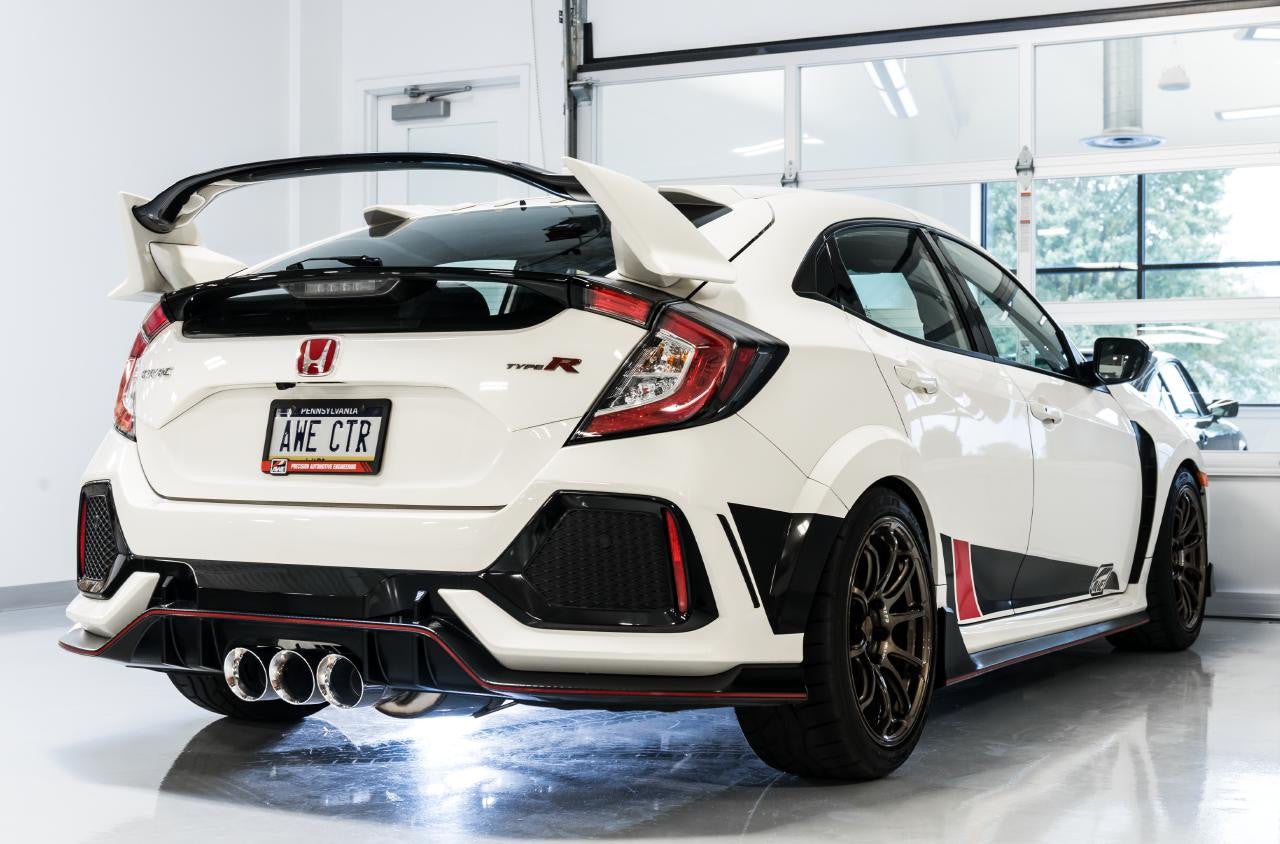 AWE Touring Edition Exhaust for FK8 Civic Type R (Includes Front Pipe and DualPhase Mid Pipe) - Triple Chrome Silver Tips - Apollo Off-Road