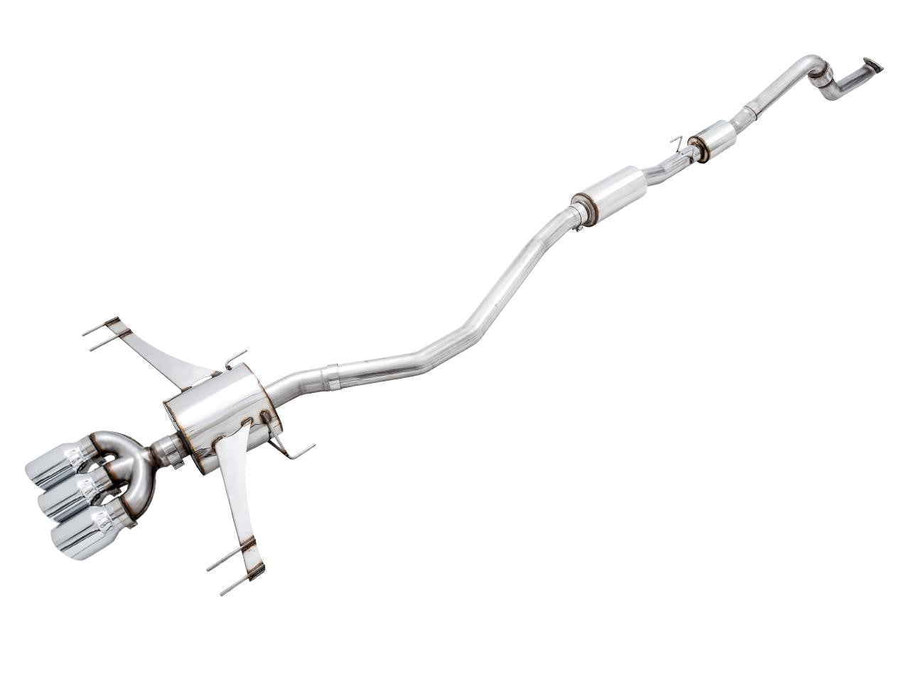 AWE Touring Edition Exhaust for FK8 Civic Type R (Includes Front Pipe and DualPhase Mid Pipe) - Triple Chrome Silver Tips - Apollo Off-Road