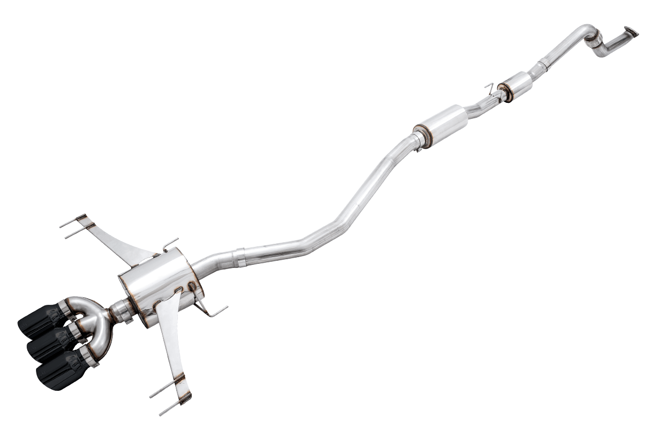 AWE Touring Edition Exhaust for FK8 Civic Type R (Includes Front Pipe and DualPhase Mid Pipe) - Triple Diamond Black Tips - Apollo Off-Road