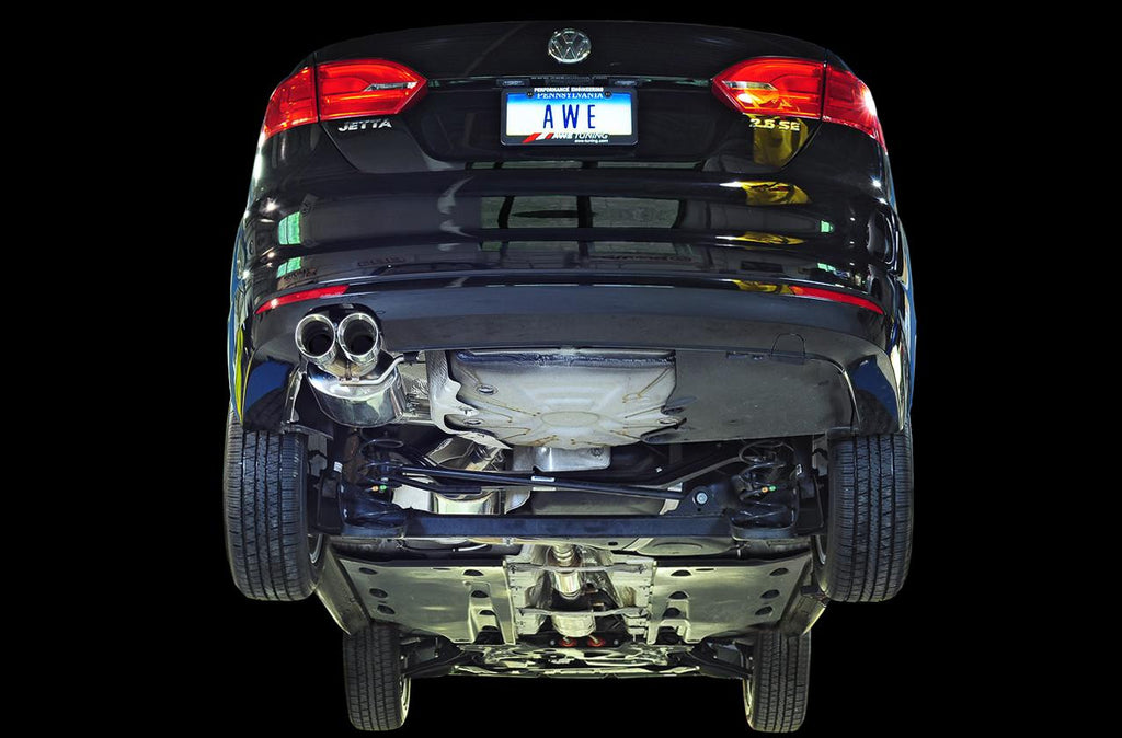 AWE Touring Edition Exhaust for MK6 Jetta 2.5L - Chrome Silver Tips - Apollo Off-Road