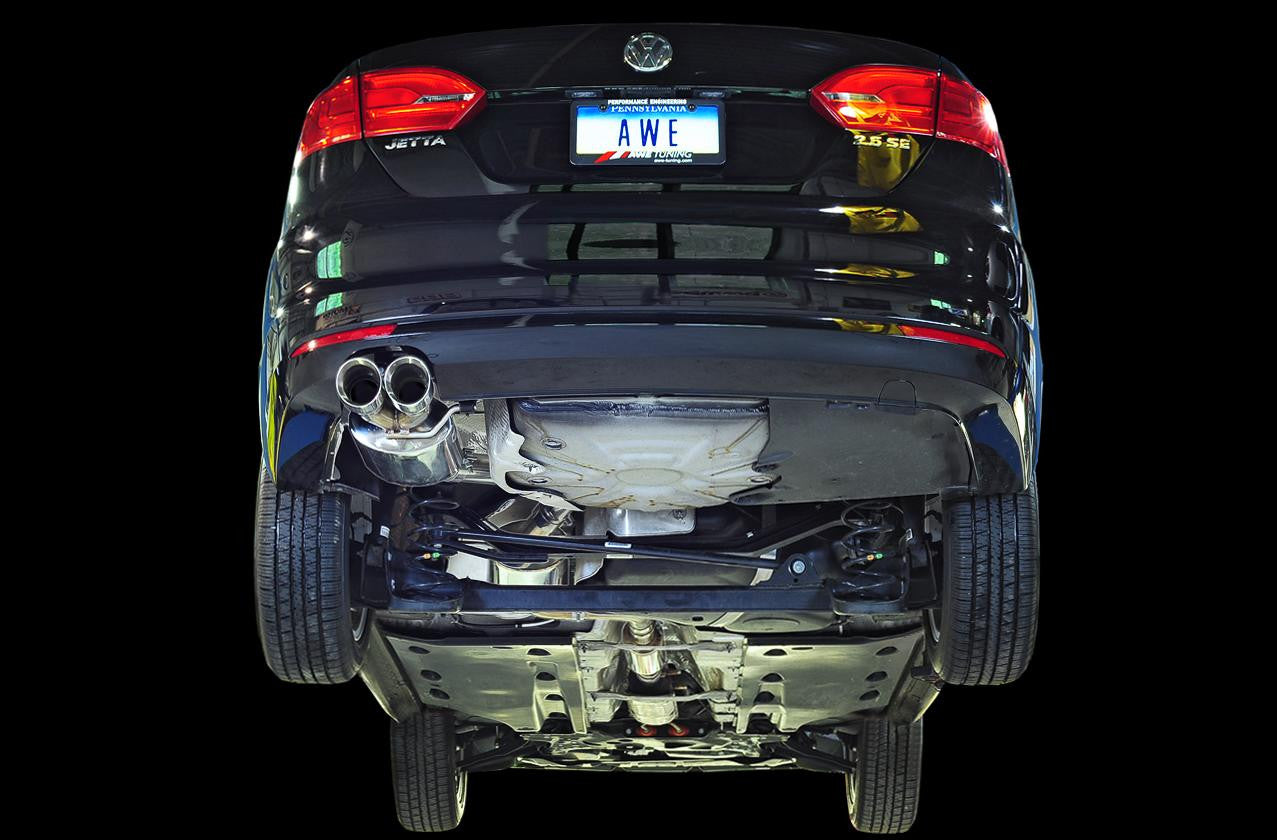 AWE Touring Edition Exhaust for MK6 Jetta 2.5L - Chrome Silver Tips - Apollo Off-Road