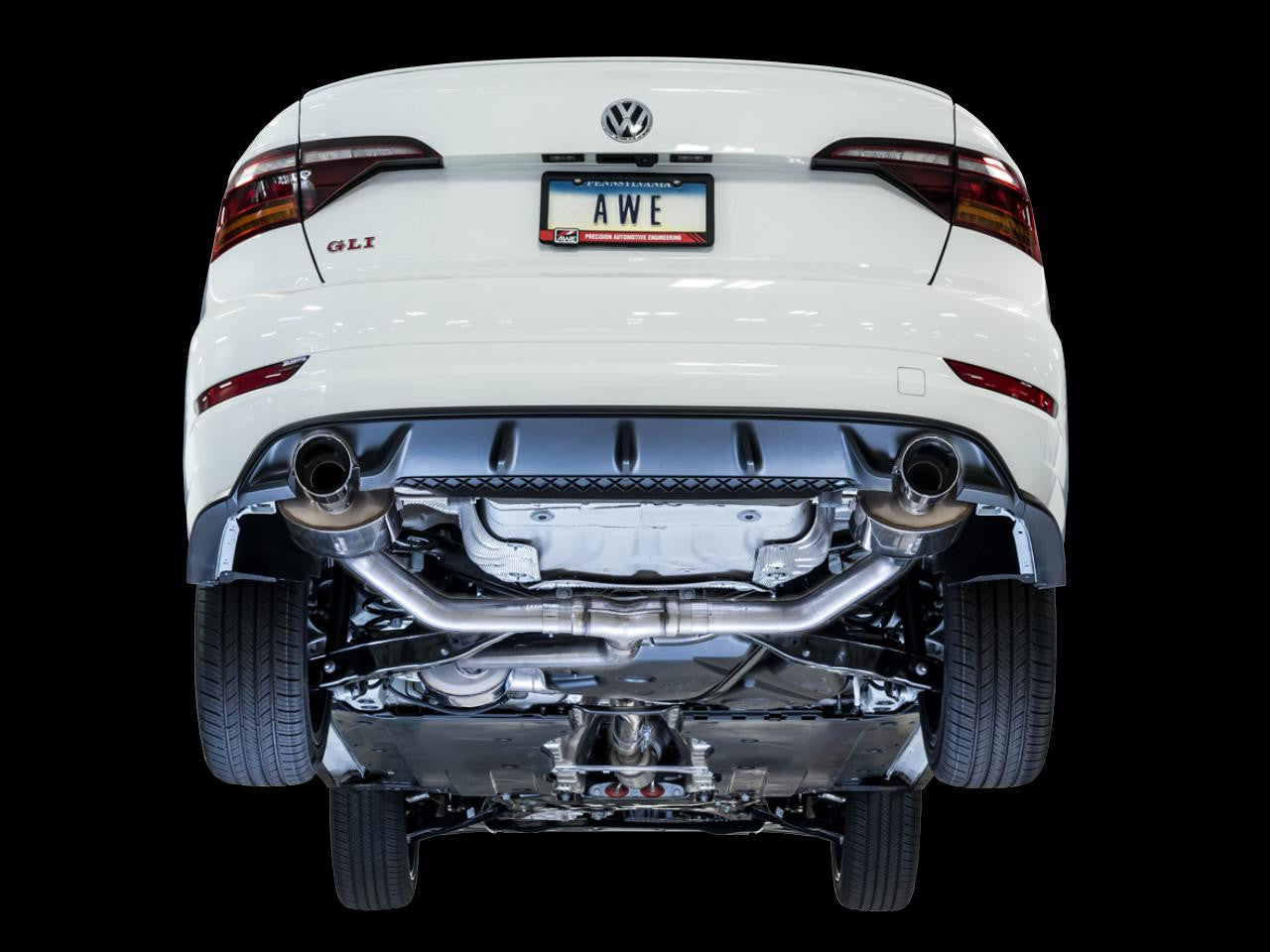 AWE Touring Edition Exhaust for MK7 Jetta GLI w- High Flow Downpipe (not included) - Diamond Black Tips - Apollo Off-Road