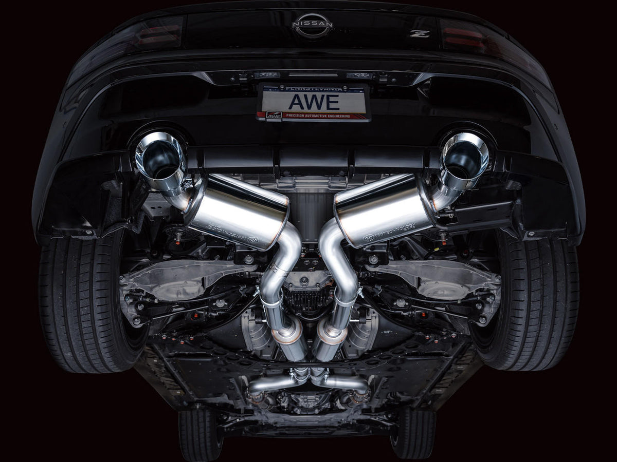 AWE Touring Edition Exhaust for Nissan Z - Chrome Silver Tips - Apollo Off-Road