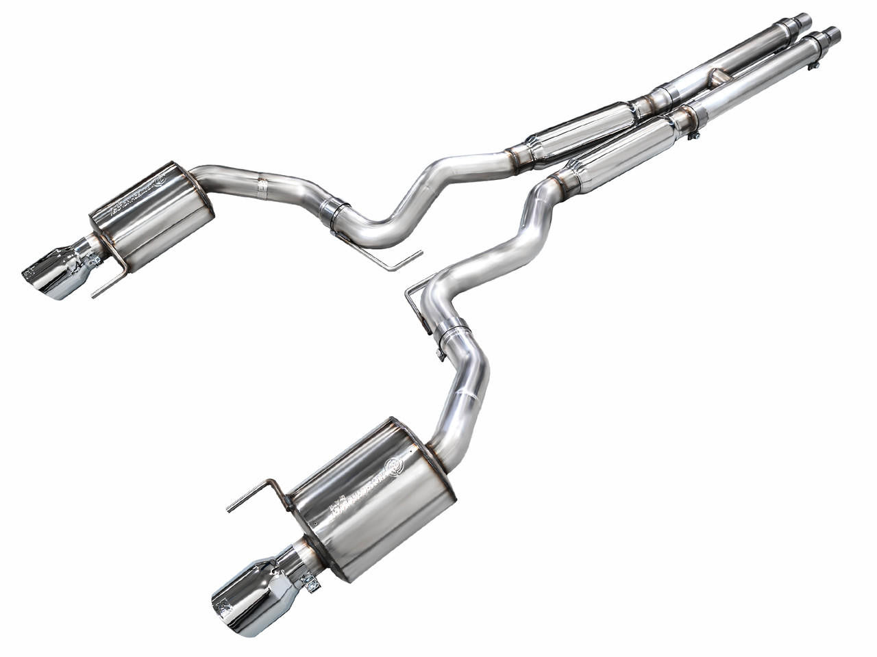 AWE Touring Edition Exhaust for S650 Mustang GT Fastback - Dual Chrome Silver Tips - Apollo Off-Road