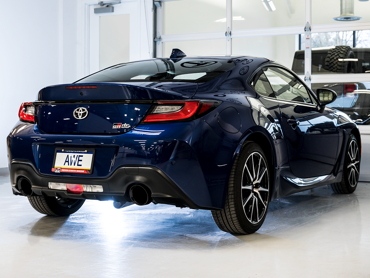 AWE Touring Edition Exhaust for Subaru BRZ - Toyota GR86 - Toyota 86 - Scion FR-S - Diamond Black Tips - Apollo Off-Road