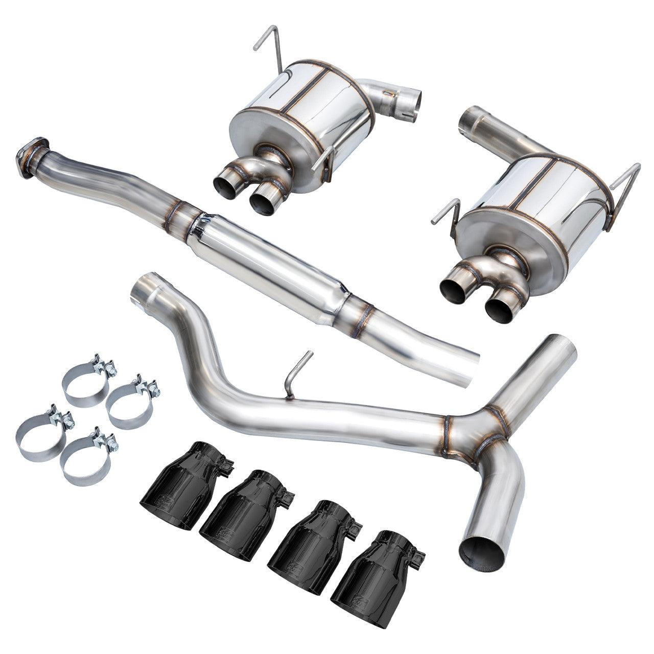 AWE Touring Edition Exhaust for VA STI - GV WRX - GV STI Sedan - Diamond Black Quad Tips (102mm) - Apollo Off-Road