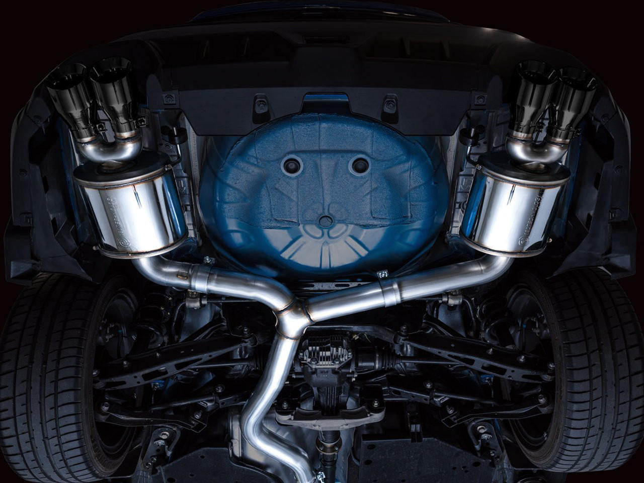 AWE Touring Edition Exhaust for VB Subaru WRX - Diamond Black Tips - Apollo Off-Road