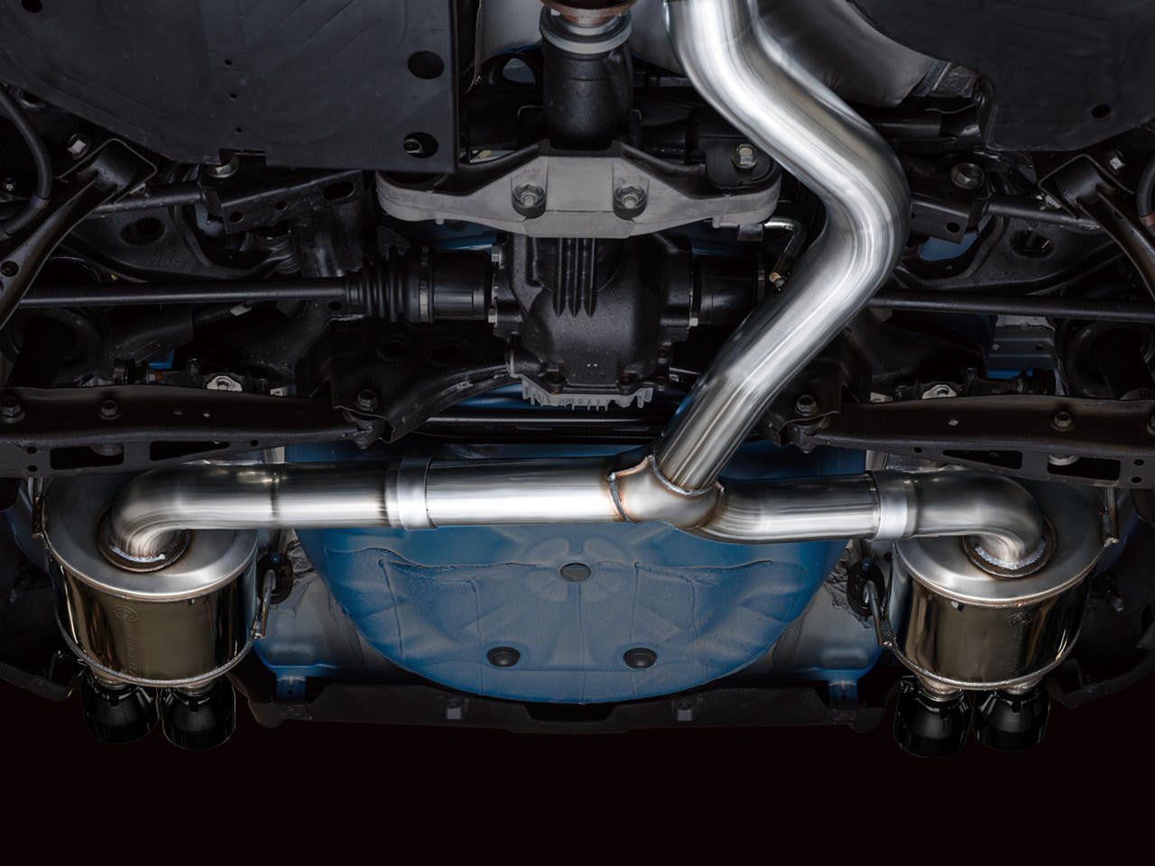 AWE Touring Edition Exhaust for VB Subaru WRX - Diamond Black Tips - Apollo Off-Road