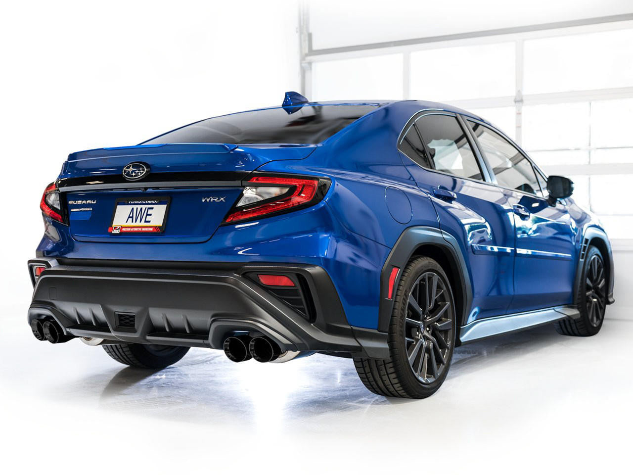 AWE Touring Edition Exhaust for VB Subaru WRX - Diamond Black Tips - Apollo Off-Road