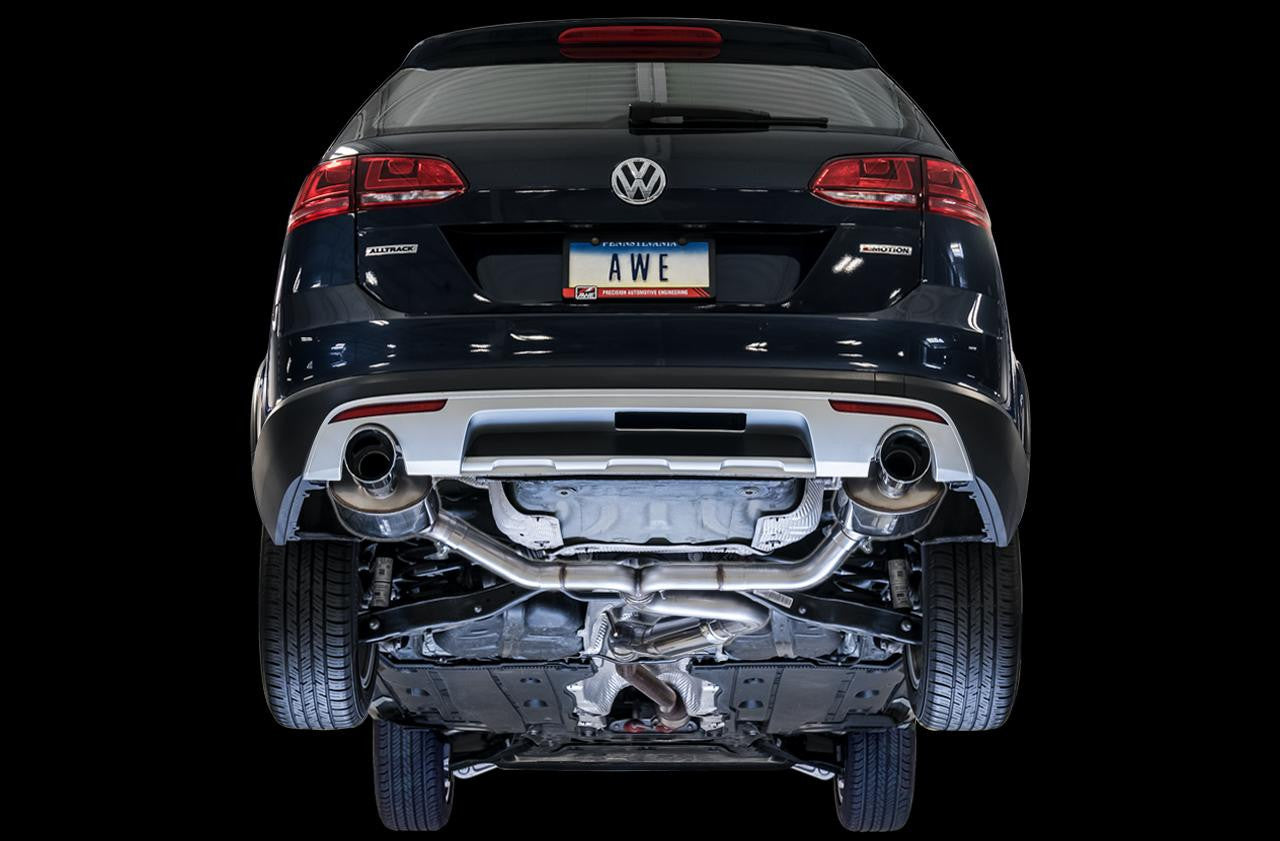 AWE Touring Edition Exhaust for VW Golf Alltrack - Sportwagen 4Motion - Chrome Silver Tips - Apollo Off-Road