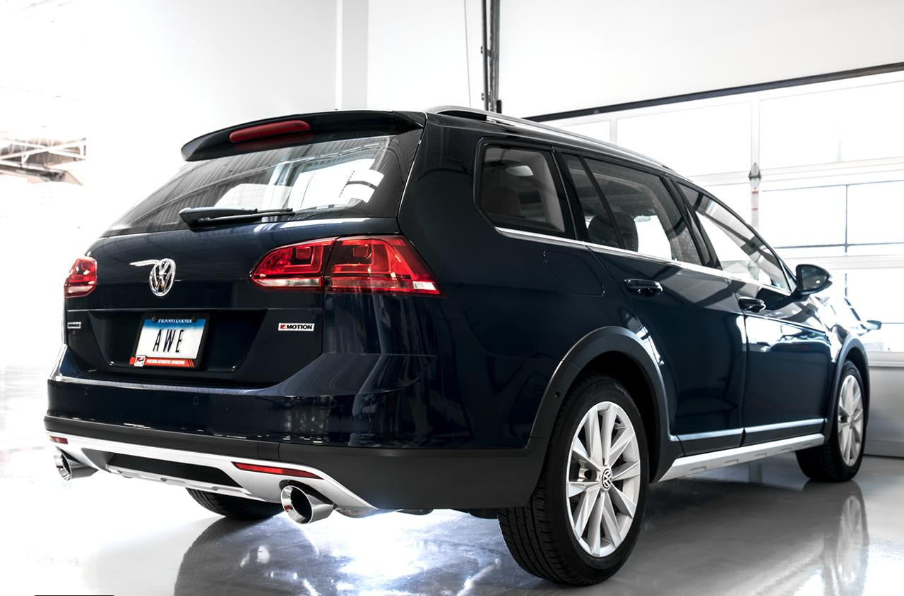AWE Touring Edition Exhaust for VW Golf Alltrack - Sportwagen 4Motion - Chrome Silver Tips - Apollo Off-Road
