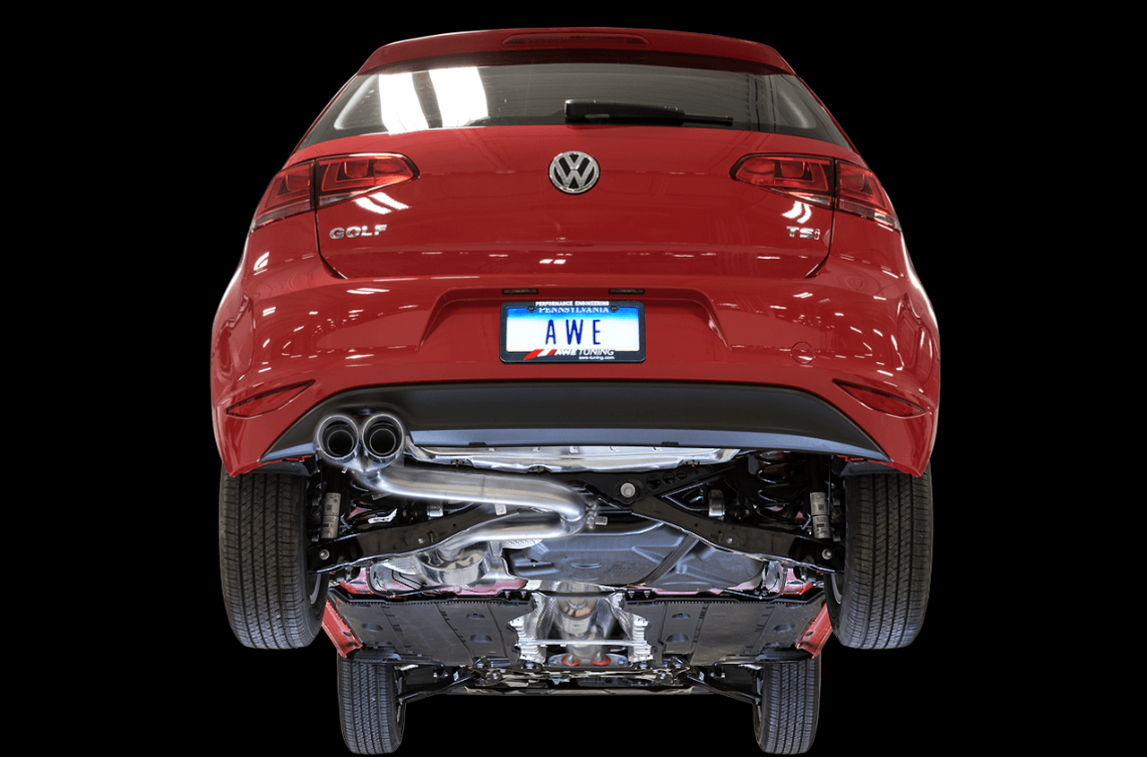 AWE Touring Edition Exhaust for VW MK7 Golf 1.8T - Chrome Silver Tips (90mm) - Apollo Off-Road