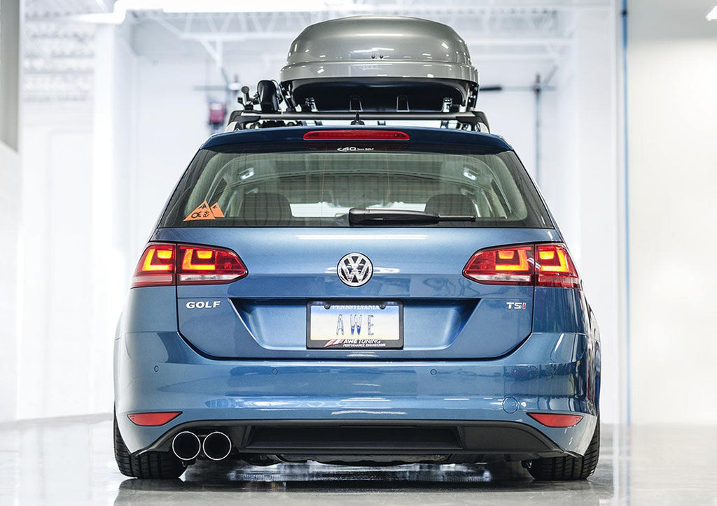 AWE Touring Edition Exhaust for VW MK7 Golf SportWagen - Chrome Silver Tips (90mm) - Apollo Off-Road