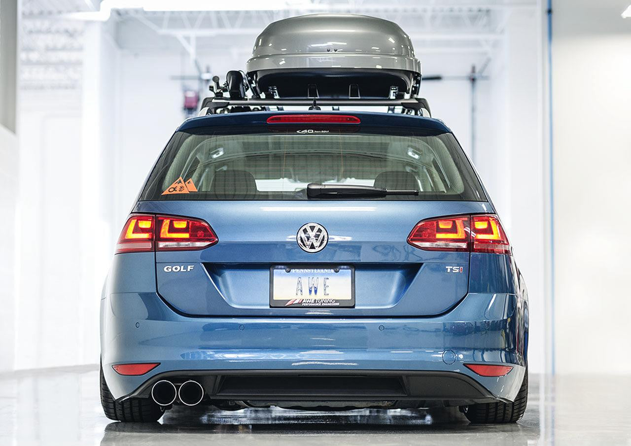 AWE Touring Edition Exhaust for VW MK7 Golf SportWagen - Chrome Silver Tips (90mm) - Apollo Off-Road