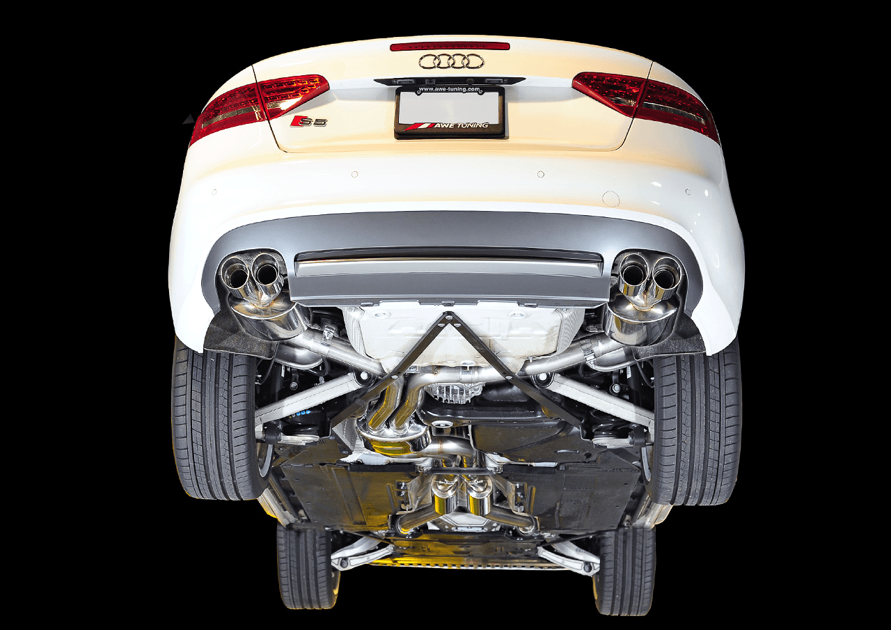AWE Touring Edition Exhaust System for B8-8.5 S5 Cabrio (Exhaust + Resonated Downpipes) - Diamond Black Tips - Apollo Off-Road