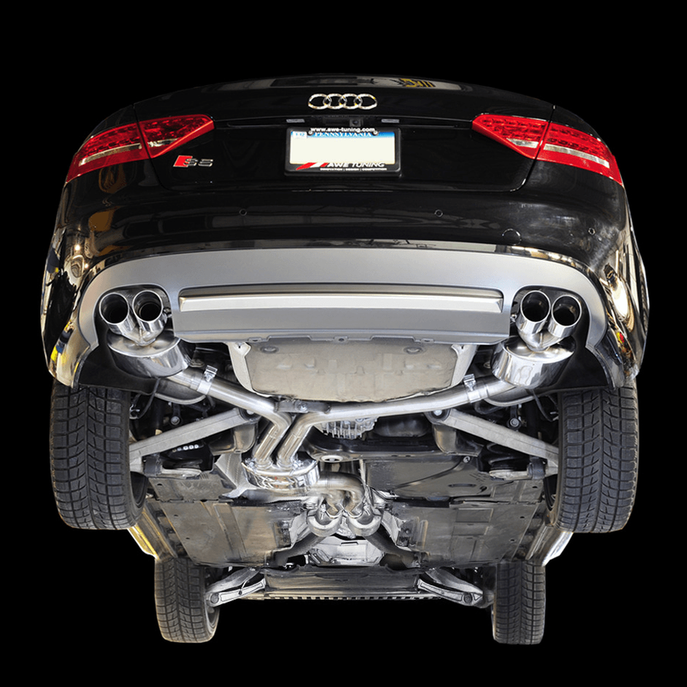 AWE Touring Edition Exhaust System for B8 S5 4.2L - Chrome Silver Tips - Apollo Off-Road