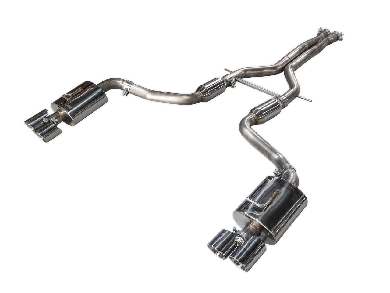 AWE Touring Edition Performance Exhaust System for 970 Panamera Turbo - Chrome Silver Tips - Apollo Off-Road