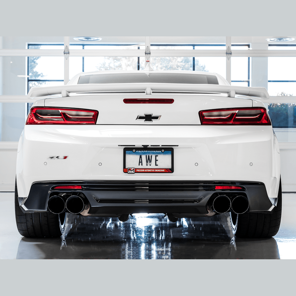 AWE Track Edition Axle-back Exhaust for Gen6 Camaro SS - ZL1 - Diamond Black Tips (Quad Outlet) - Apollo Off-Road