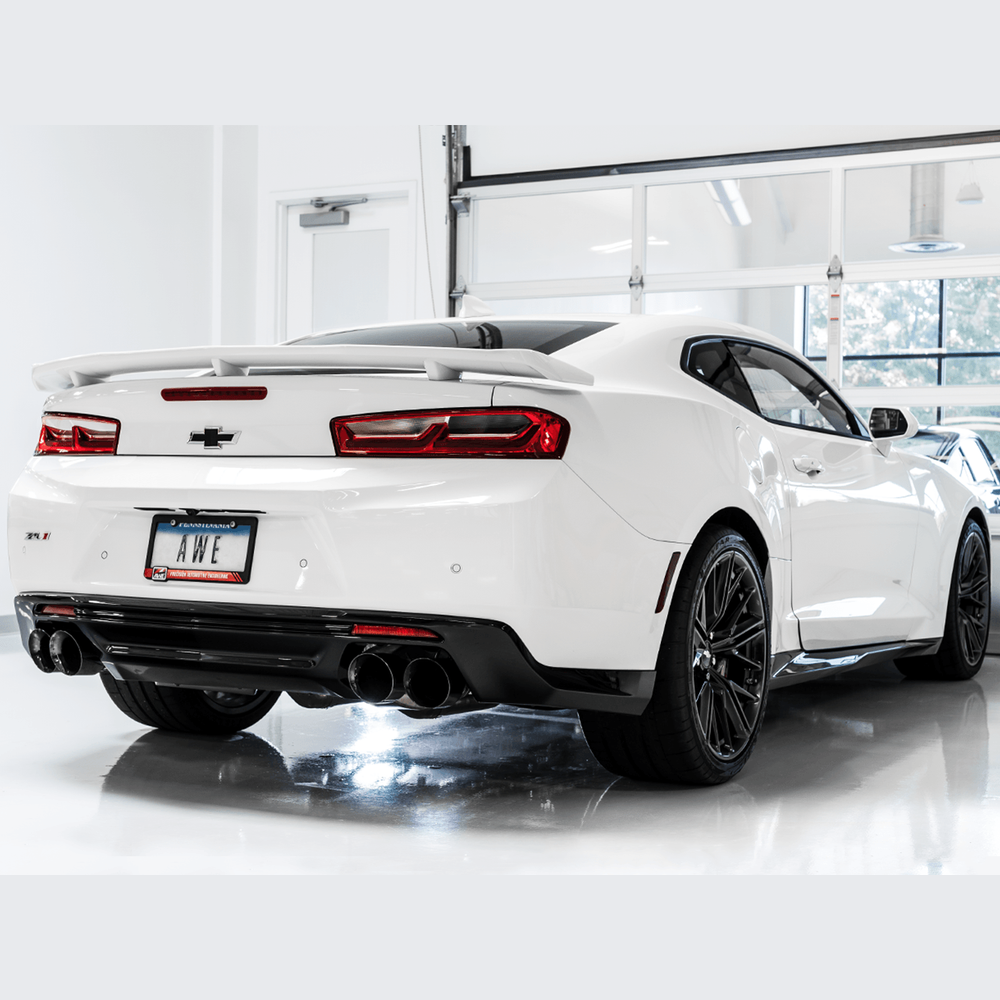 AWE Track Edition Axle-back Exhaust for Gen6 Camaro SS - ZL1 - Diamond Black Tips (Quad Outlet) - Apollo Off-Road