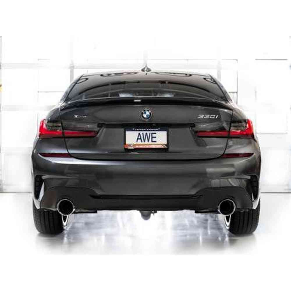 AWE Track Edition Axleback Exhaust for BMW G2X 330i-430i - Chrome Silver - Apollo Off-Road